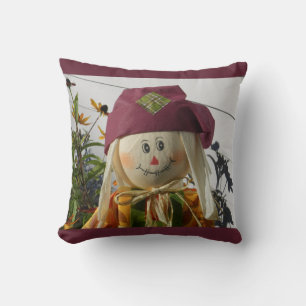 Scarecrow Girl Throw Kissen