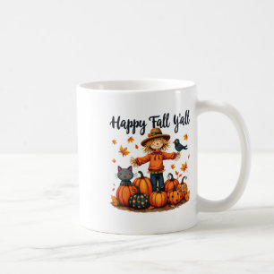 Scarecrow Happy Fall Y'all Erntedank Halloween Kaffeetasse