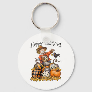 Scarecrow Happy Fall Y'all Pumpkin Erntedank Ha Schlüsselanhänger