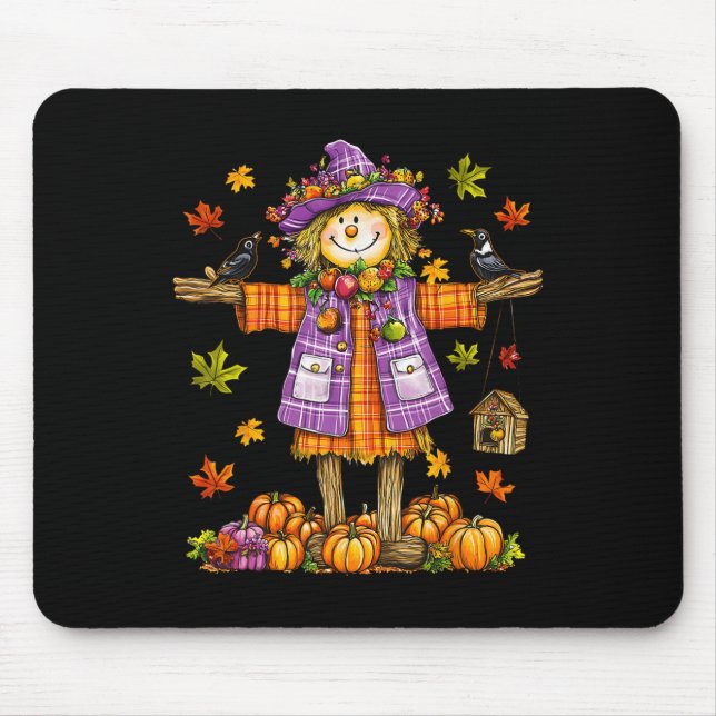 Scarecrow Herbst Saison Pumpkin-Erntedank Mousepad (Vorne)
