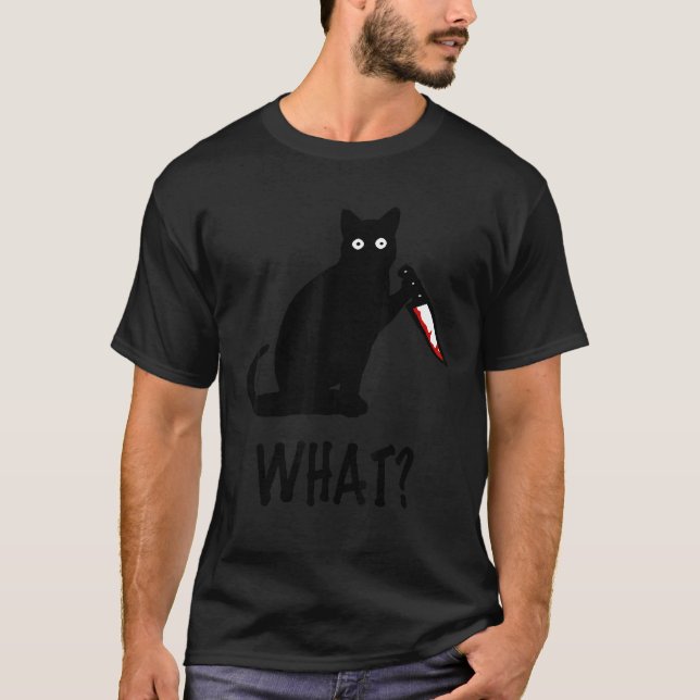 Scarecrow Kürbislaterne Black Cat Was Halloween T-Shirt (Vorderseite)