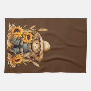 Scarecrow.mit Sonnenblumen Geschirrtuch