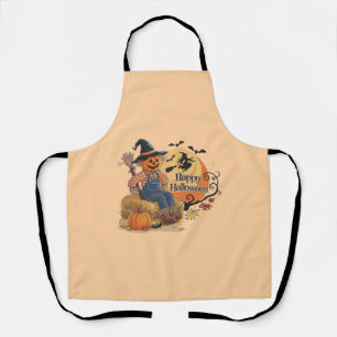 Scarecrow Pumpkin Halloween Rustic Vibes Art Schürze