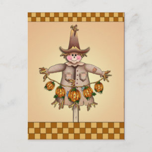 SCARECROW & PUMPKIN JACKE VON SHARON SHARPE POSTKARTE
