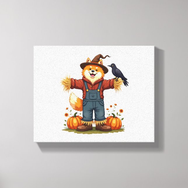 Scarecrow Samoyed Dog Leinwanddruck (Vorderseite)