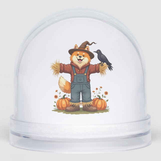 Scarecrow Samoyed Dog Schneekugeln (Vorderseite)