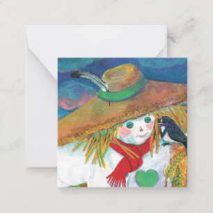 Scarecrow spricht über schluckige Illustration Mitteilungskarte