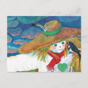 Scarecrow spricht über schluckige Illustration Postkarte