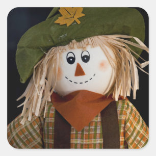 Scarecrow und Grüner Hut Quadratischer Aufkleber