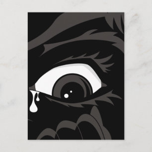 Scared Boy Postcard Postkarte