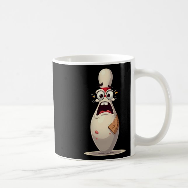 Scared Button Funny Bowling Lover Bowlers Grafik f Kaffeetasse (Rechts)