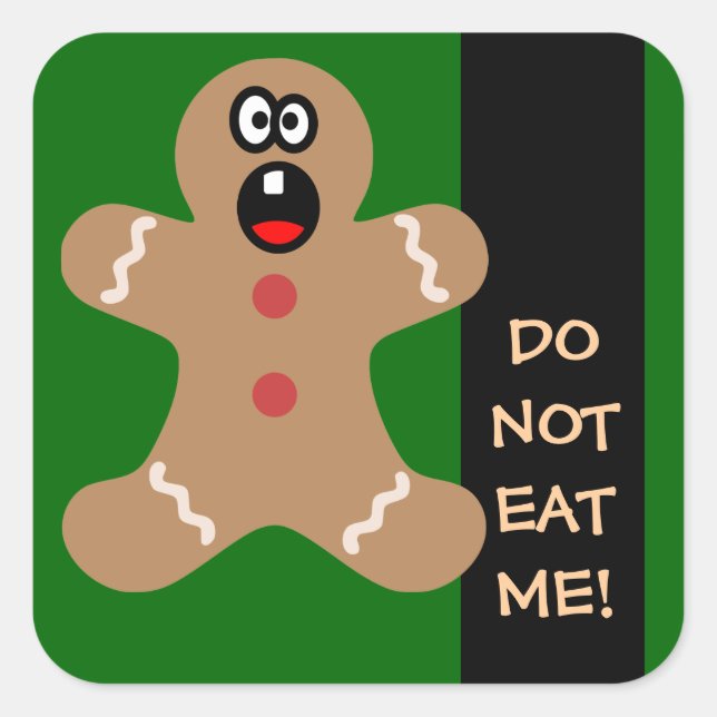 Scared Gingerbread Men die besten Weihnachtsgäste Quadratischer Aufkleber (Vorderseite)