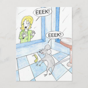 Scared Mouse Birthday Postkarte