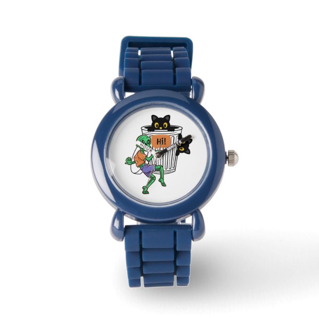 Scaredy Cat Halloween Armbanduhr (Vorderseite)
