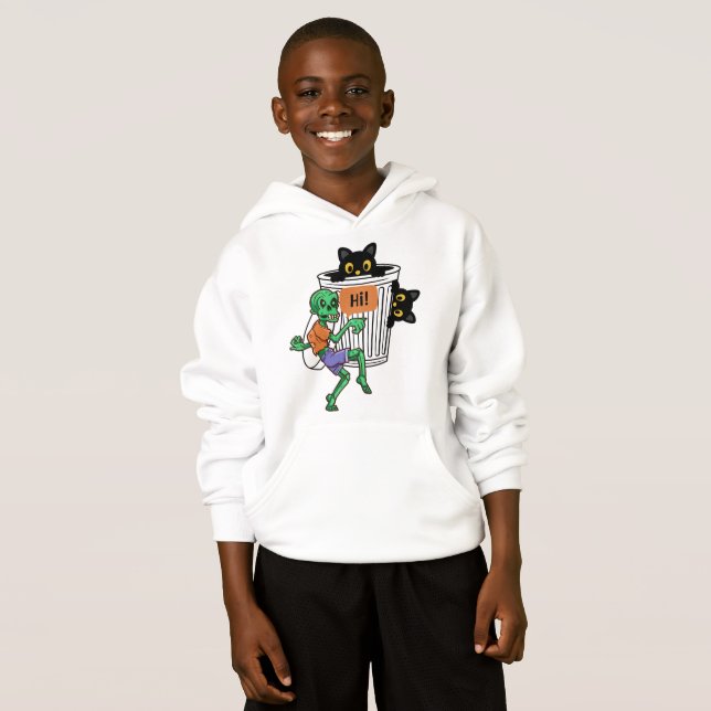 Scaredy Cat Halloween Hoodie (Vorne ganz)
