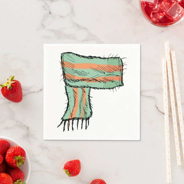 Scarf Sketch Fashion Paper Napkins Serviette (Von Creator hochgeladen)