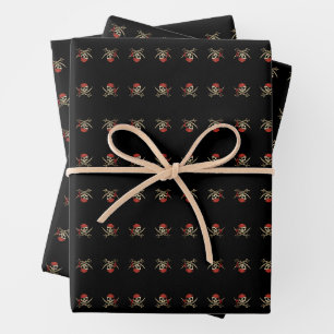 Scarlet-Bandana-Schädelflagge Geschenkpapier Set