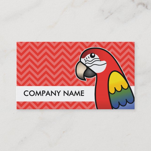 Scarlet Cartoon Macaw Parrot Bird Visitenkarte (Vorderseite)
