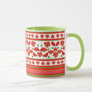 Scarlet Field Poppies Blumenrinnen auf Weiß Tasse