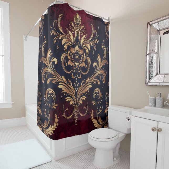 Scarlet & Gold Barock Duschvorhang (Beispiel)