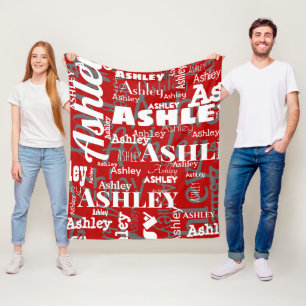Scarlet Graue Bezeichnung Wiederholung Typografie  Fleecedecke