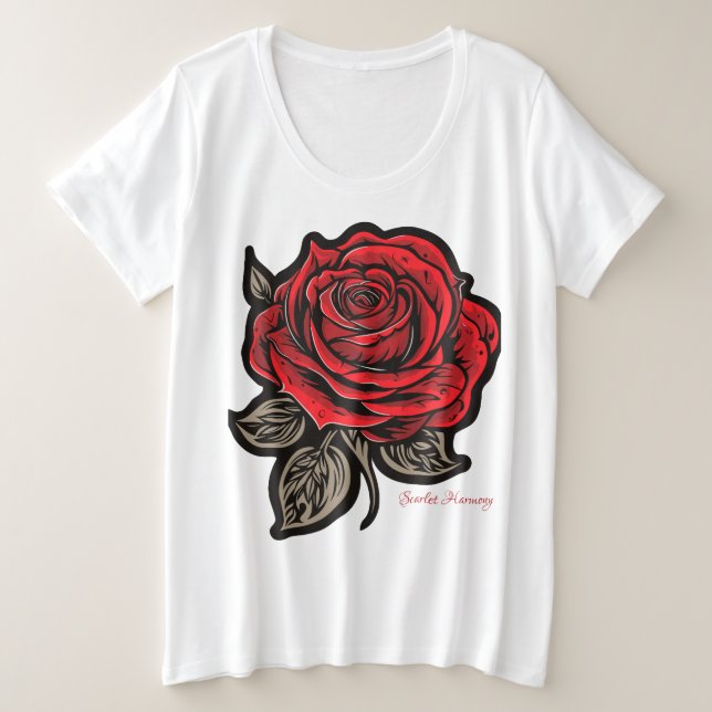Scarlet Harmony Große Größe T-Shirt (Design vorne)