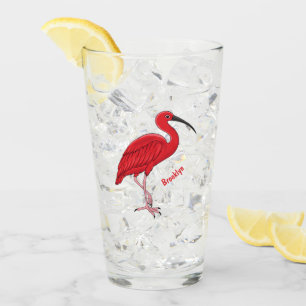 Scarlet ibis bird Cartoon Glas