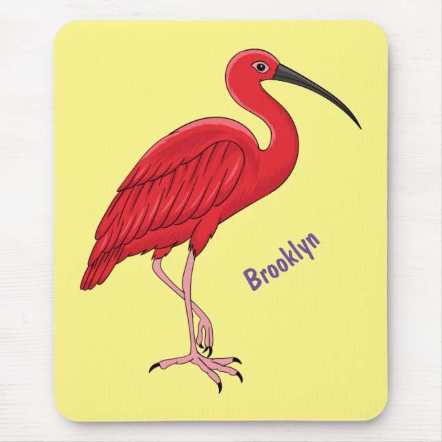 Scarlet ibis bird Cartoon Mousepad (Vorne)