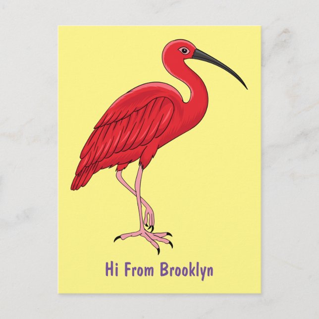 Scarlet ibis bird Cartoon Postkarte (Vorderseite)
