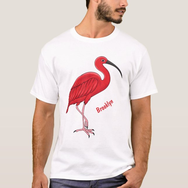 Scarlet ibis bird Cartoon T-Shirt (Vorderseite)