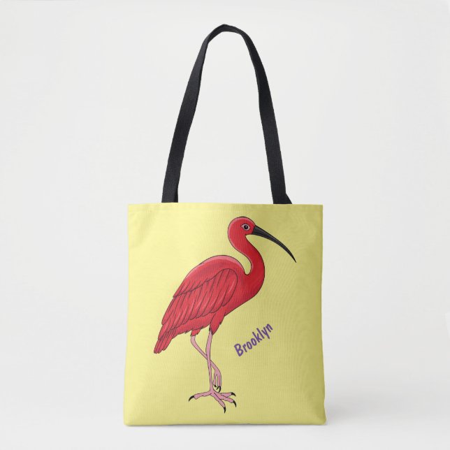 Scarlet ibis bird Cartoon Tasche (Vorderseite)