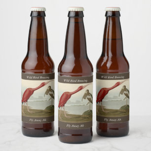 Scarlet Ibis - von Audubons Vögeln Amerikas Bierflaschenetikett