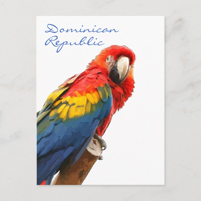 Scarlet Macaw Dominikanische Republik Postkarte (Vorderseite)