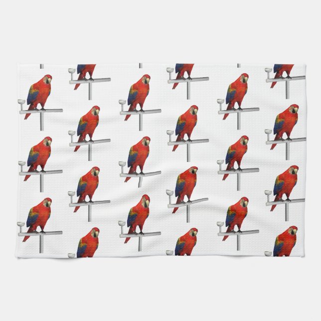 Scarlet Macaw Geschirrtuch (Horizontal)