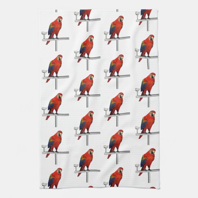 Scarlet Macaw Geschirrtuch (Vertikal)