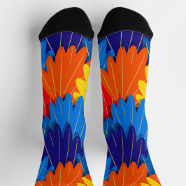 Scarlet Macaw Parrot Feathers farbenfroh Socken