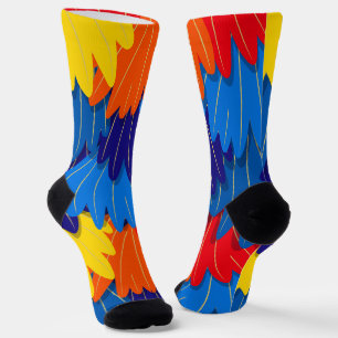 Scarlet Macaw Parrot Feathers farbenfroh Socken