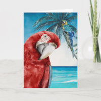 Scarlet Macaw Parrot Wasserfarbe tropisch