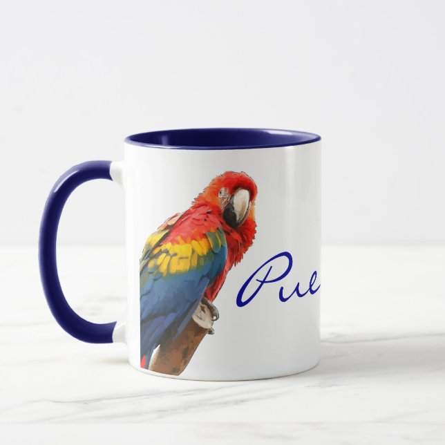 Scarlet Macaw Puerto Rico Keramik Tasse (Links)
