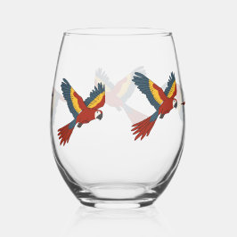 Scarlet Macaw Weinglas Ohne Stiel