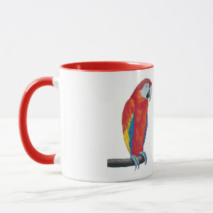 Scarlet Macaw Wildlife Red Ringer Tasse Cup