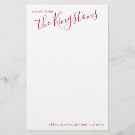 Scarlet Nom de famille Script papeterie