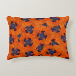 Scarlet Orange Poppy Nahtloses Muster Dekokissen