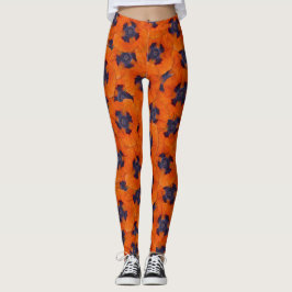 Scarlet Orange Poppy Nahtloses Muster Leggings