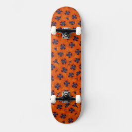 Scarlet Orange Poppy Nahtloses Muster Skateboard