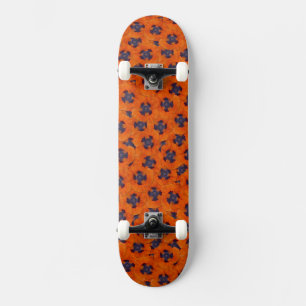 Scarlet Orange Poppy Nahtloses Muster Skateboard