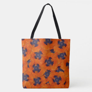 Scarlet Orange Poppy Nahtloses Muster Tasche