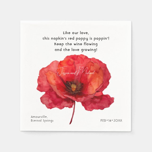 Scarlet Petal Elegante Serviette (Vorderseite)