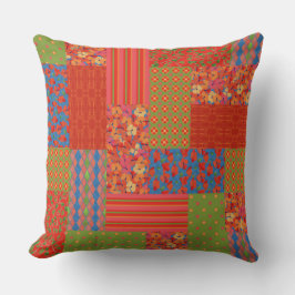 Scarlet-Pflaumen, Grüne Muster, Imitate-Patchwork Kissen