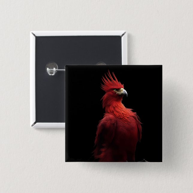 Scarlet Phoenix Sits stolz Button (Vorne & Hinten)